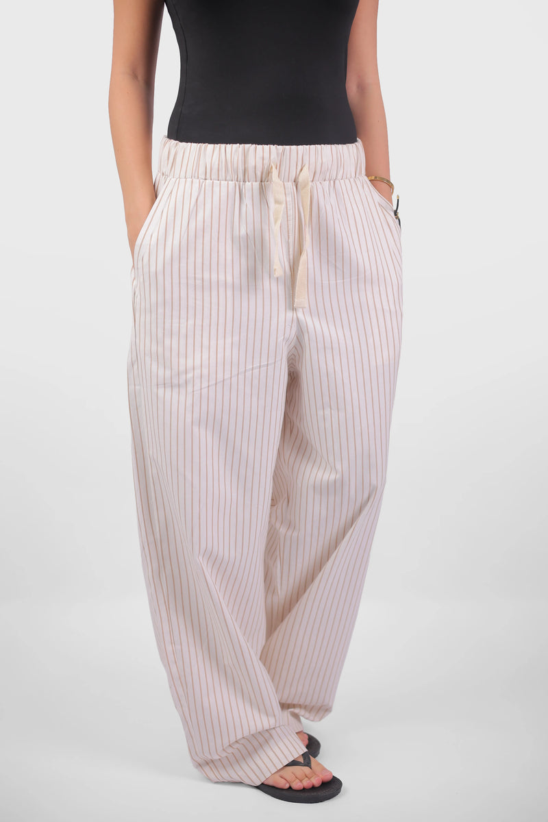 Ivory Striped Homewear Pants