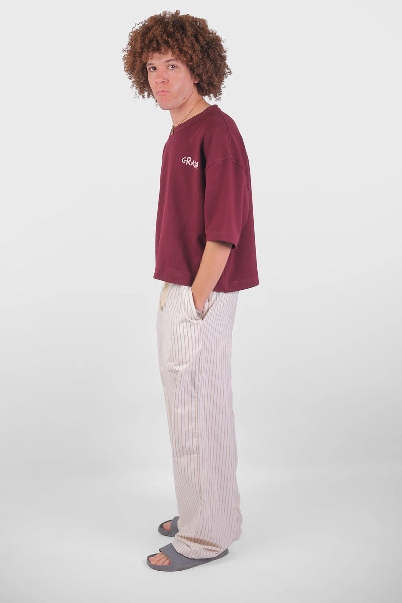 Ivory Striped Homewear Pants