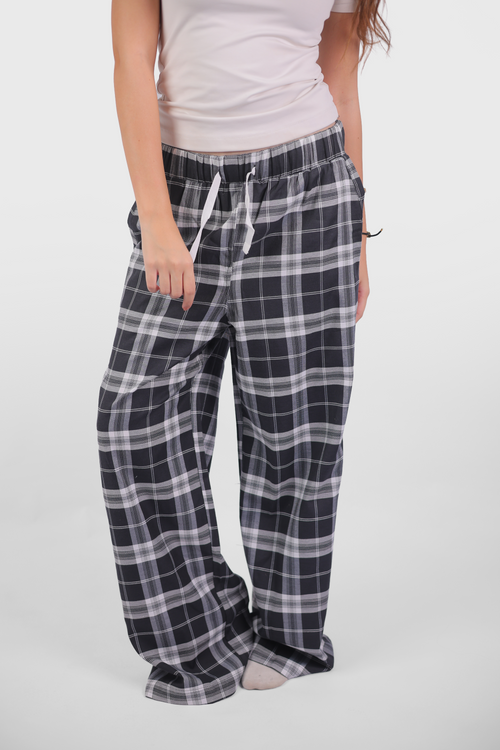 Black & Grey Plaid Homewear Pants