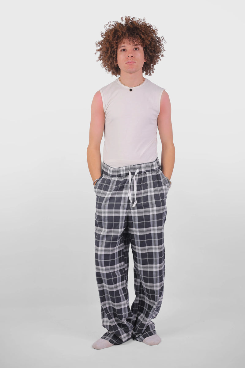 Black & Grey Plaid Homewear Pants